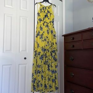 Eliza J maxi dress - yellow/blue, size 2